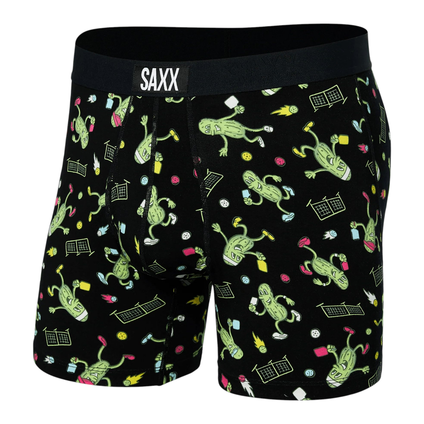 SAXX ULTRA SUPER SOFT BOXER BRIEF FLY PICKLEBALL BLACK