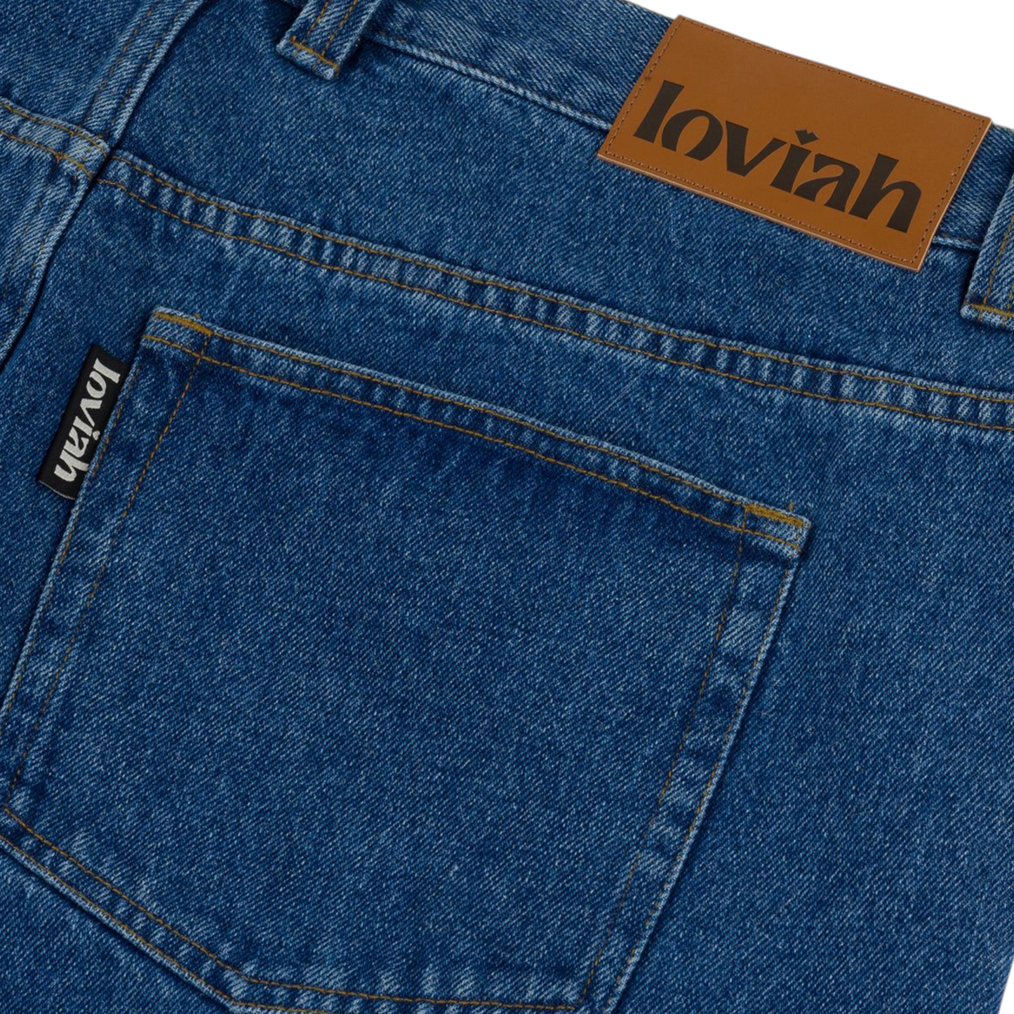 LOVIAH OG BAGGY 5 POCKET DENIM PANTS INDIGO MEDIUM WASH