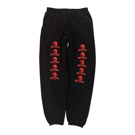 SKULL SKATES SWEATPANT TWO TONE BLACK RED