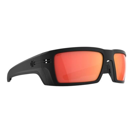 SPY REBAR SE ANSI MATTE BLACK SUNGLASSES HAPPY BOOST POLAR ORANGE MIRROR