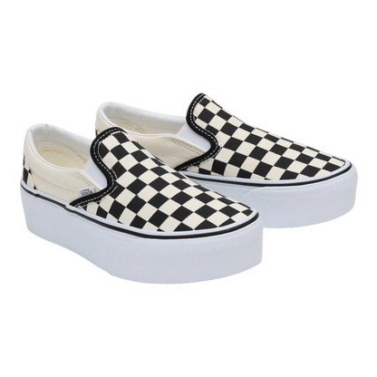 VANS CLASSIC SLIP-ON STACKFORM CHECKERBOARD BLACK CLASSIC WHITE