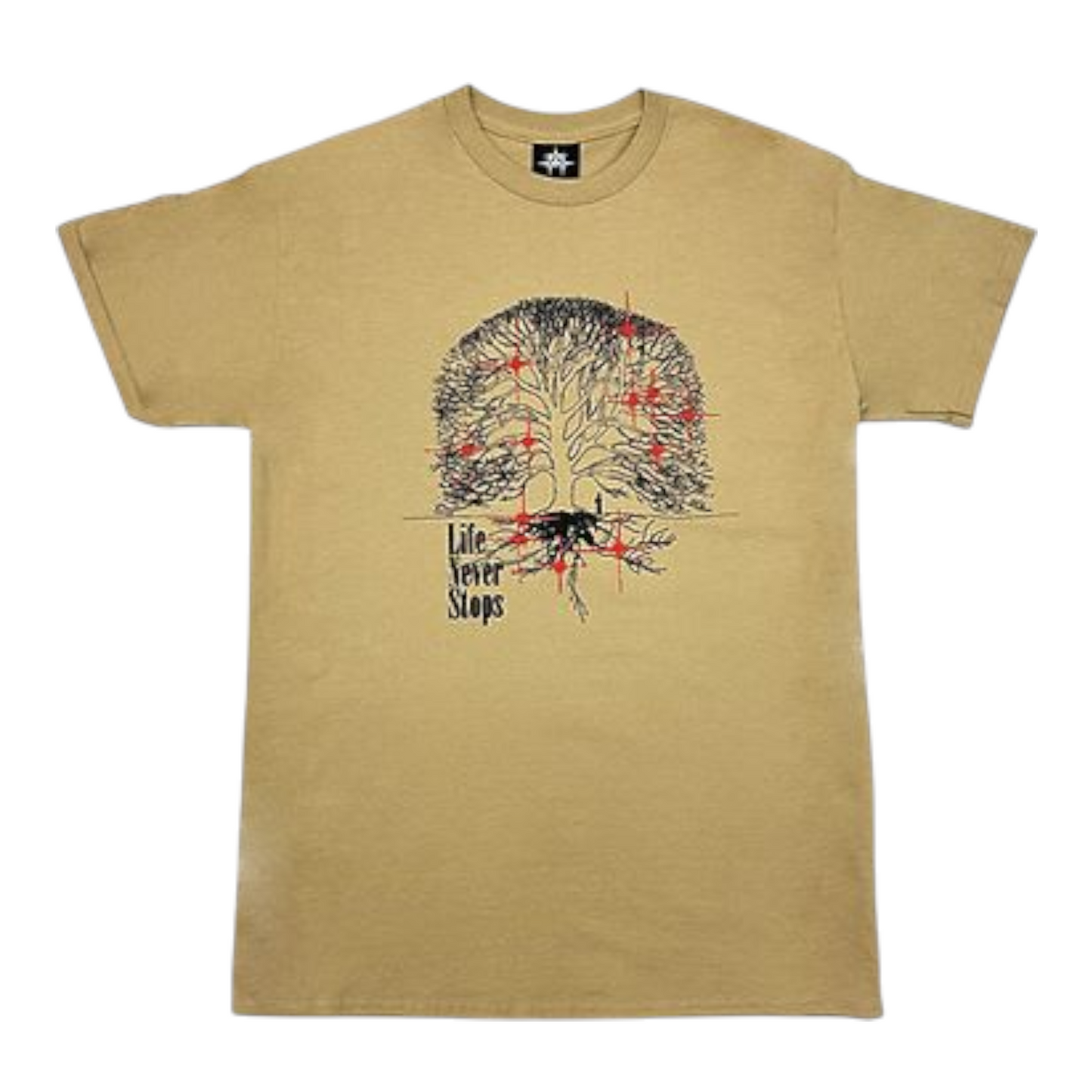 LATE NITE STARS LIFE TREE TEE BROWN/BLACK/RED