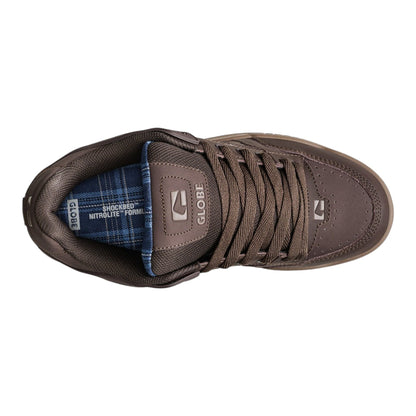 GLOBE TILT BROWN BLUE TARTAN