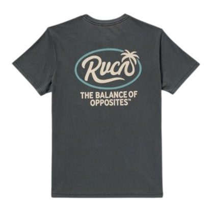 RVCA FROND SCRIPT SHORT SLEEVE PIRATE BLACK