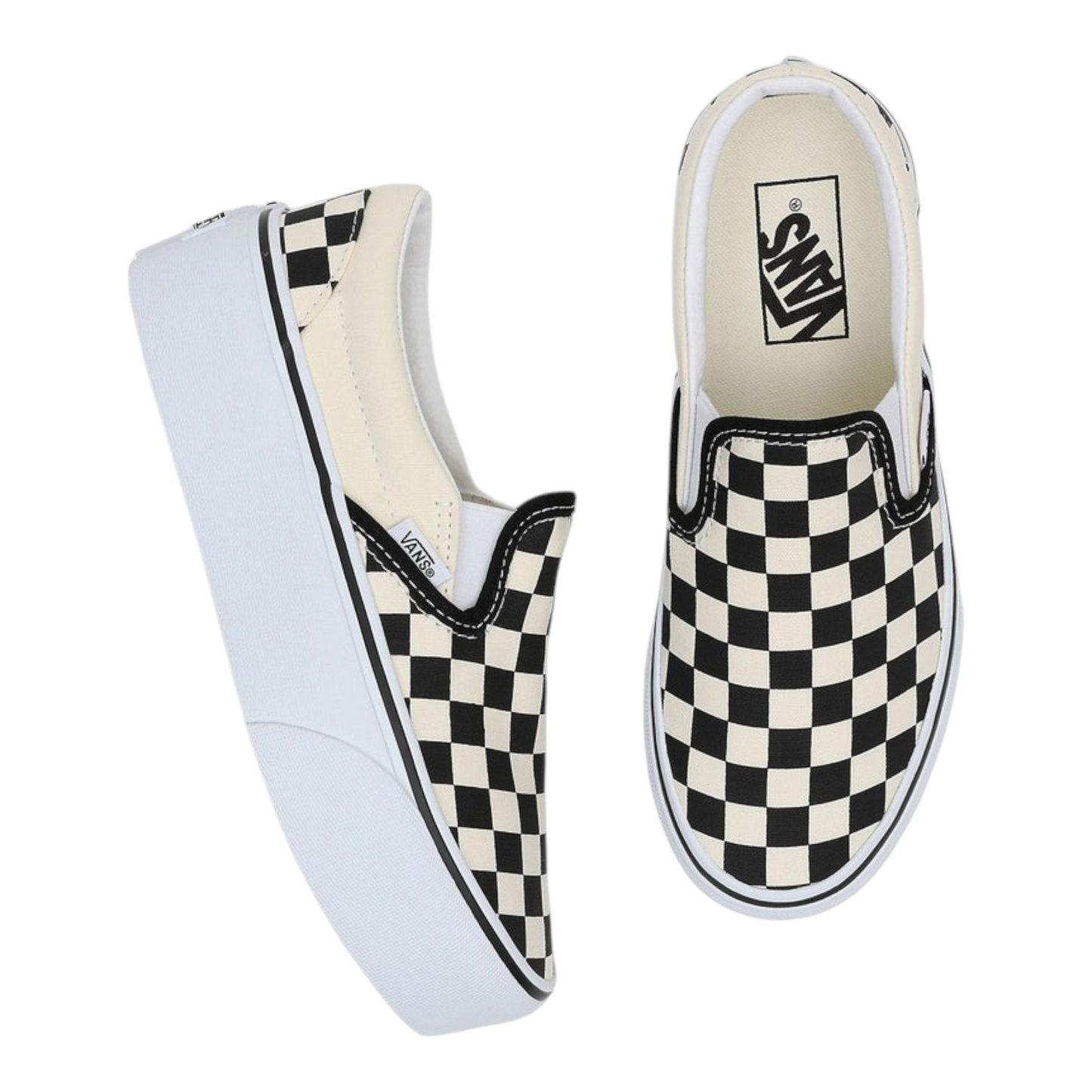 VANS CLASSIC SLIP-ON STACKFORM CHECKERBOARD BLACK CLASSIC WHITE