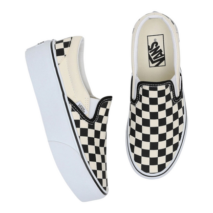VANS CLASSIC SLIP-ON STACKFORM CHECKERBOARD BLACK CLASSIC WHITE