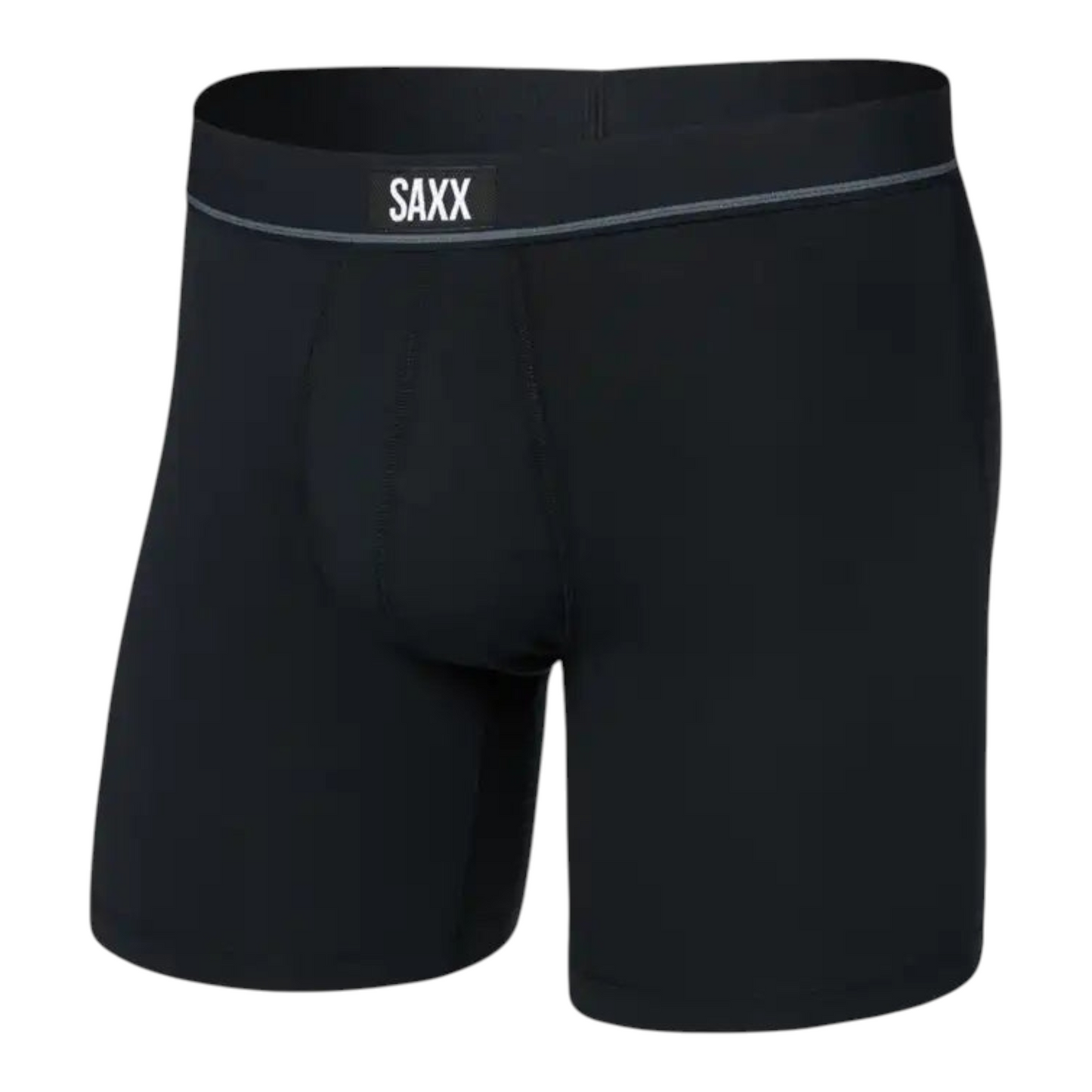 SAXX ESSENTIAL COTTON BOXER BRIEF FLY BLACK