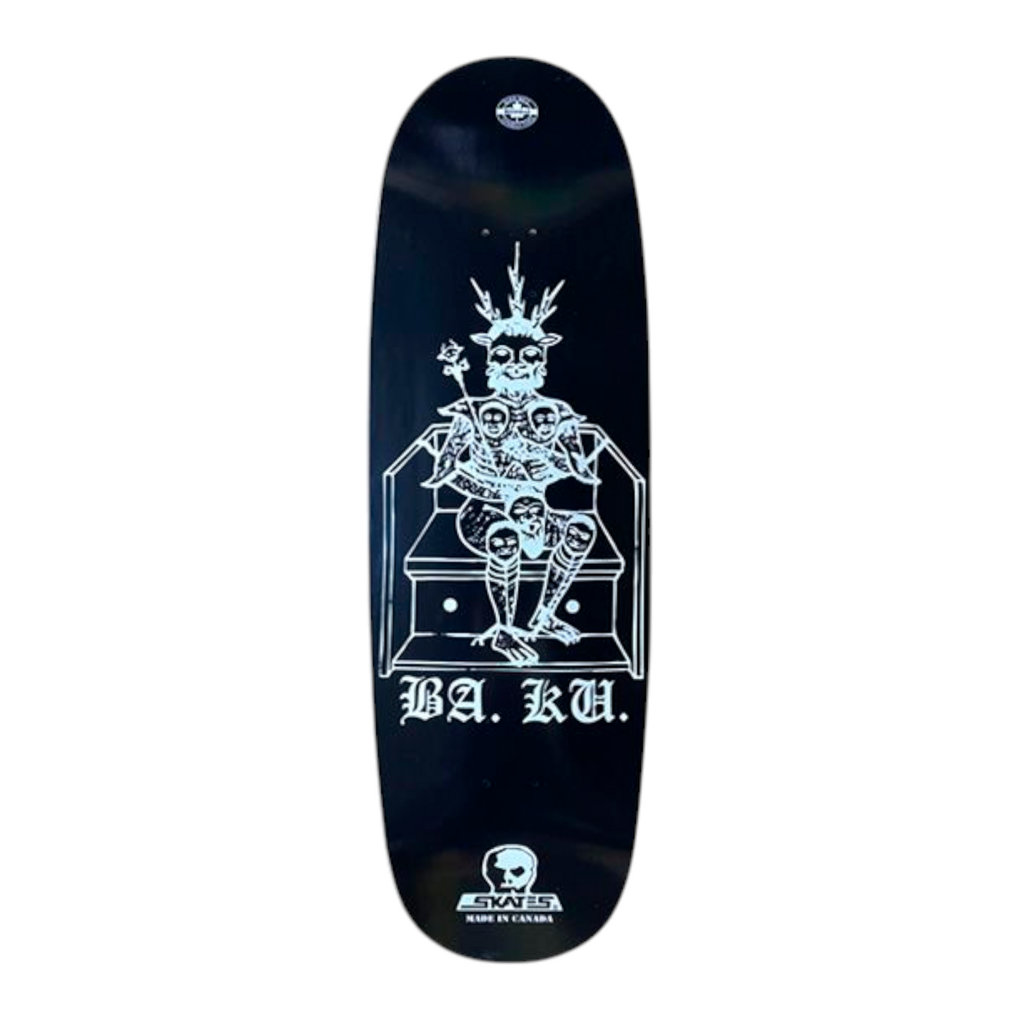 SKULL SKATES BA. KU. THRONE FOOTBALL DECK BLACK 10.0