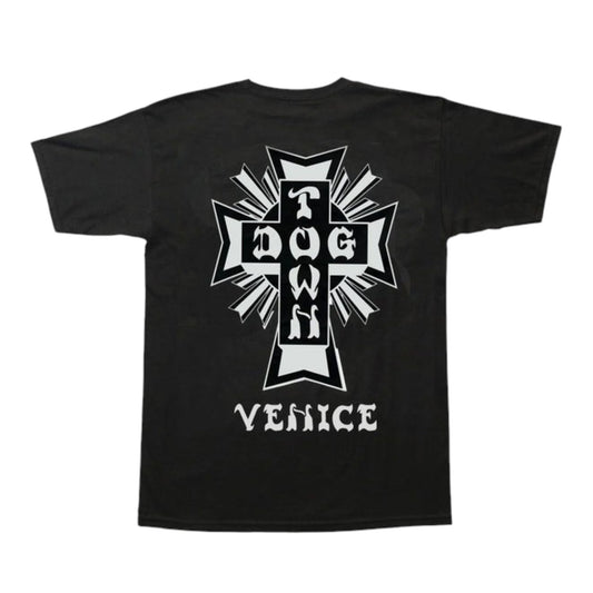 DOGTOWN VENICE CROSS LOGO TEE BLACK