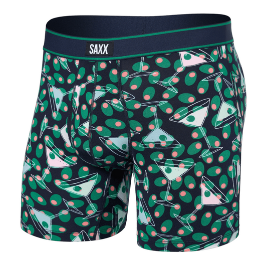 SAXX DAYTRIPPER COMFORT STRETCH BOXER BRIEF FLY MARTINI MARITIME