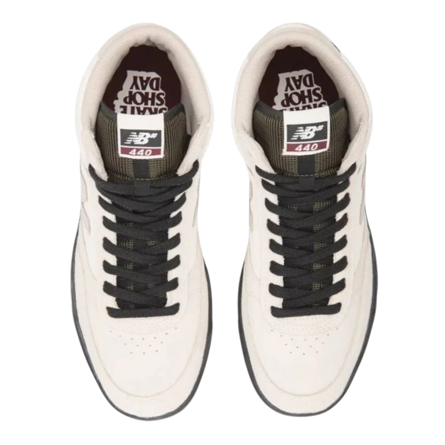 NEW BALANCE 440 HIGH SKATE SHOP DAY WHITE BLACK