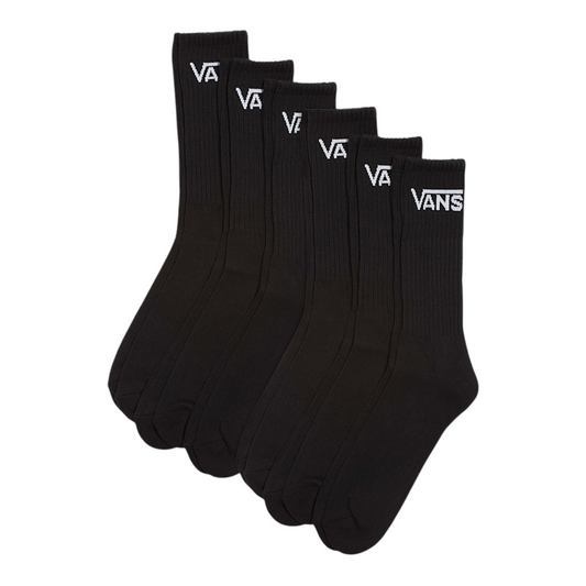 VANS CLASSIC CREW SOCKS 6-PACK BLACK