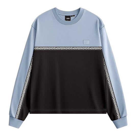 VANS BLOCKED CHECKERBOARD LONG SLEEVE SOFT SLATE BLACK