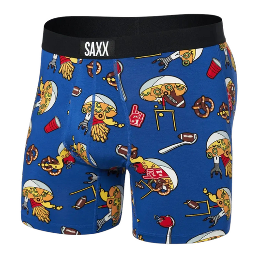 SAXX ULTRA SUPER SOFT BOXER BRIEF FLY SOUPER BOWL COBALT