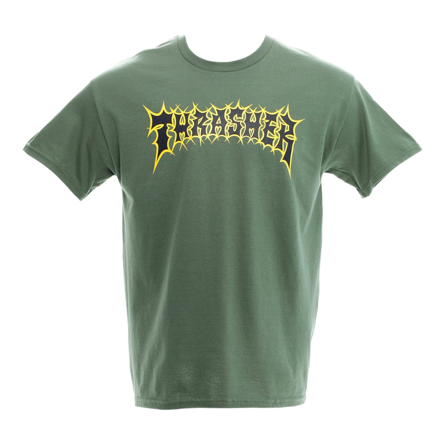 THRASHER SPIKEY SHORT SLEEVE TEE MILITARY GREEN