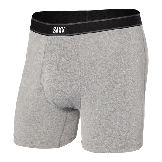 SAXX DAYTRIPPER COMFORT STRETCH BOXER BRIEF FLY GREY HEATHER