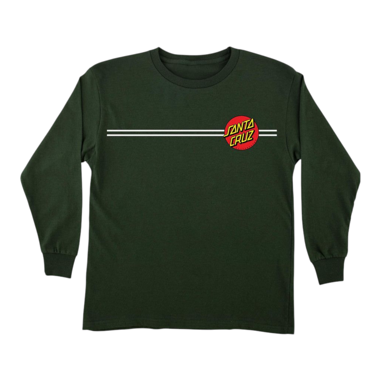 SANTA CRUZ YOUTH CLASSIC DOT LONG SLEEVE FOREST GREEN
