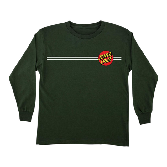 SANTA CRUZ YOUTH CLASSIC DOT LONG SLEEVE FOREST GREEN