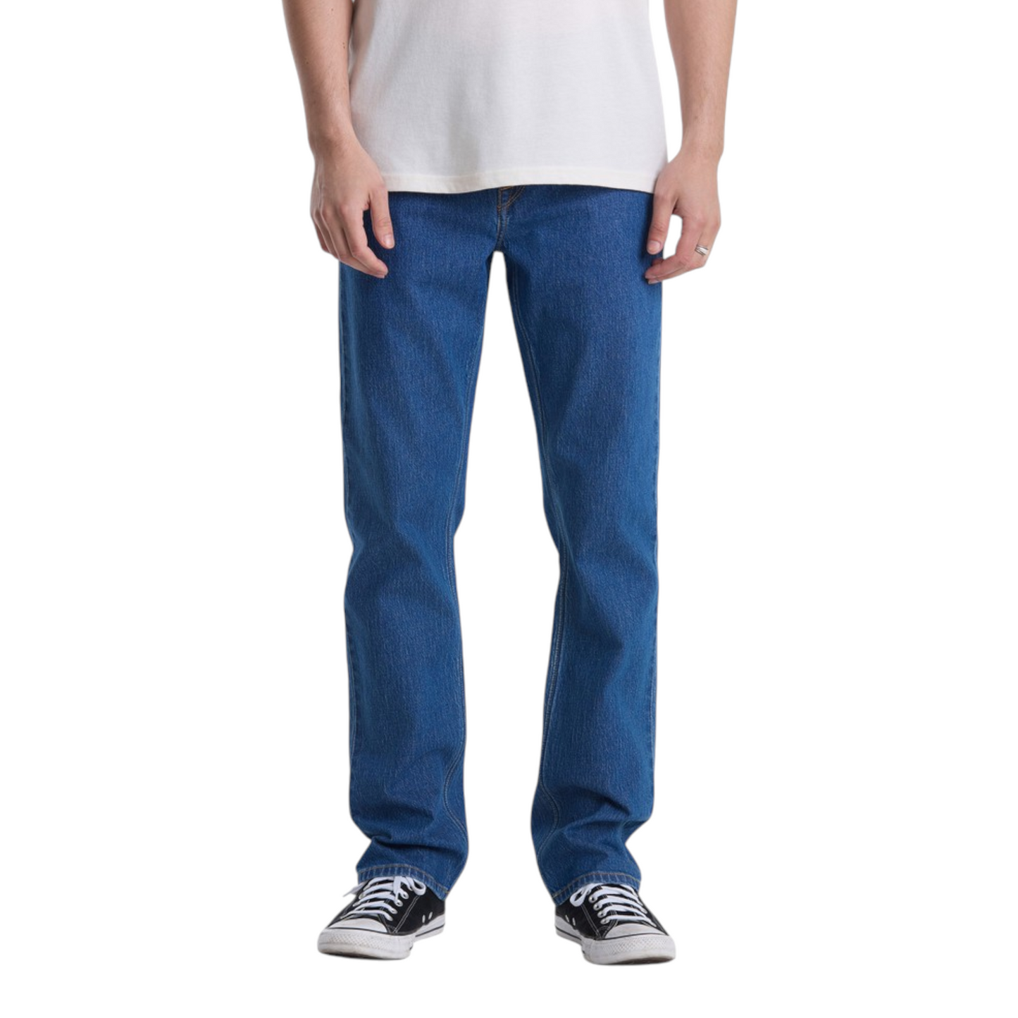 VOLCOM SOLVER DENIM REGULAR RISE MODERN FIT BOLD BLUE