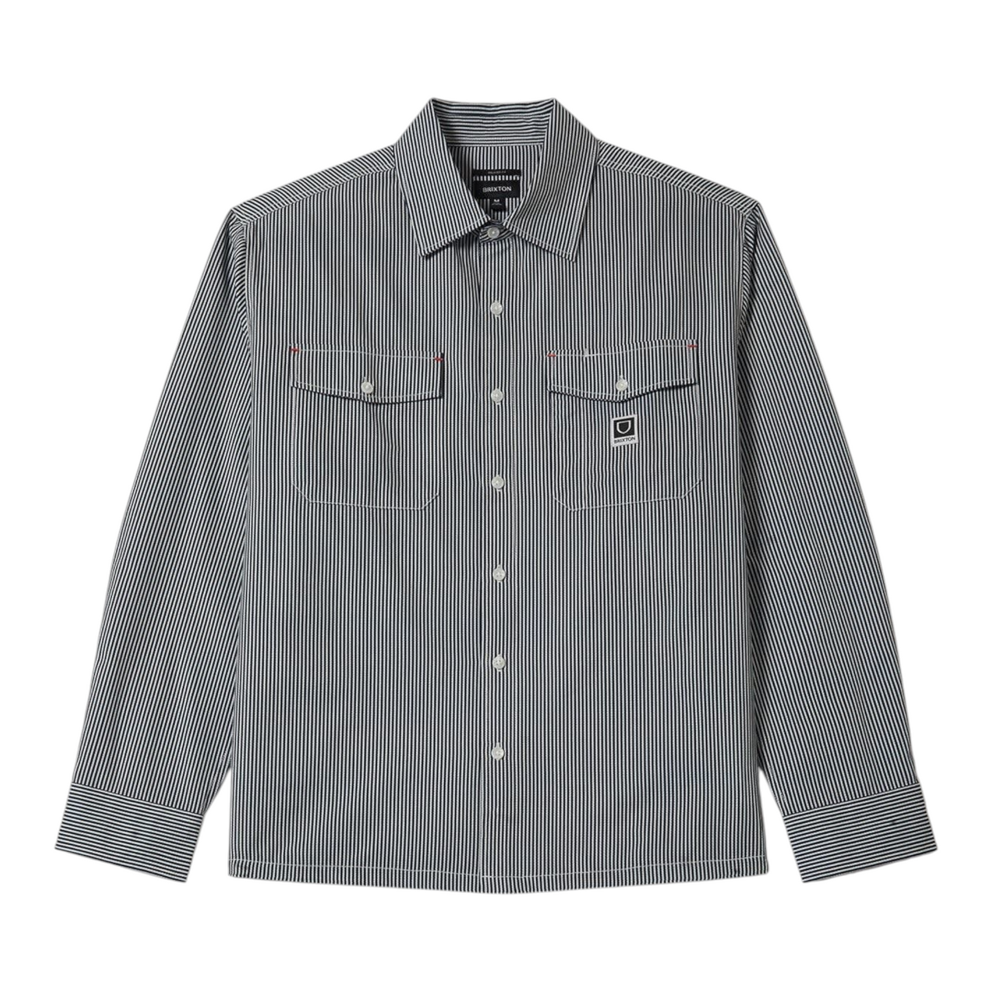 BRIXTON JOURNEY LIGHT WEIGHT SHIRT NAVY WHITE STRIPE