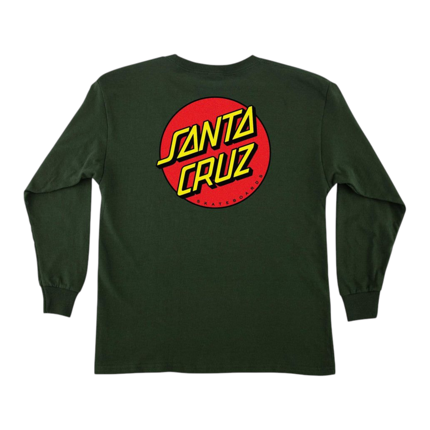 SANTA CRUZ YOUTH CLASSIC DOT LONG SLEEVE FOREST GREEN