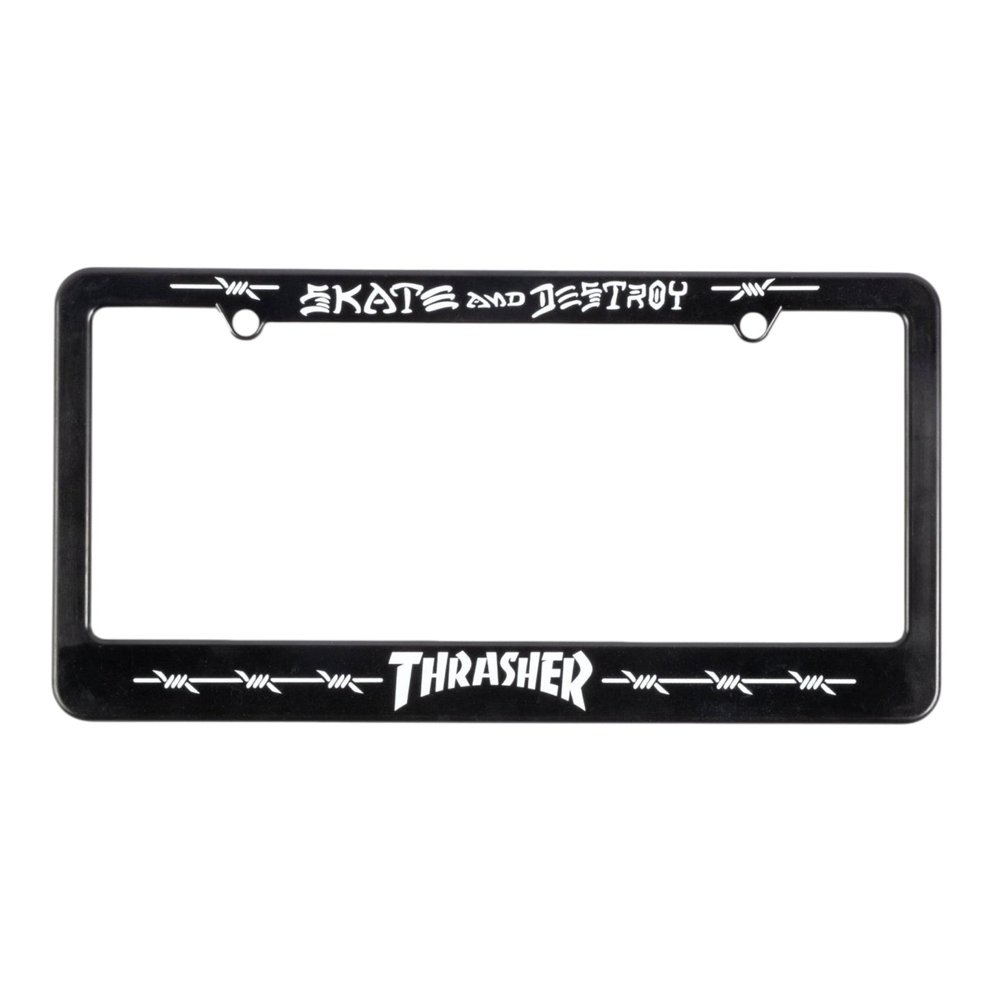 THRASHER BARBED WIRE LICENSE PLATE HOLDER BLACK