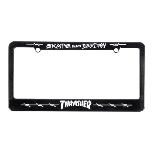 THRASHER BARBED WIRE LICENSE PLATE HOLDER BLACK