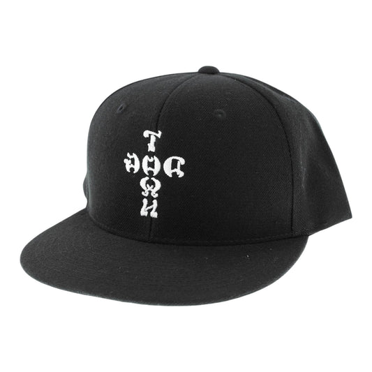 DOGTOWN CROSS LETTER SNAPBACK HAT BLACK