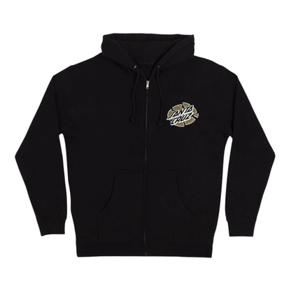 SANTA CRUZ GRABKE EXPLODING DOT ZIP UP HOODIE BLACK