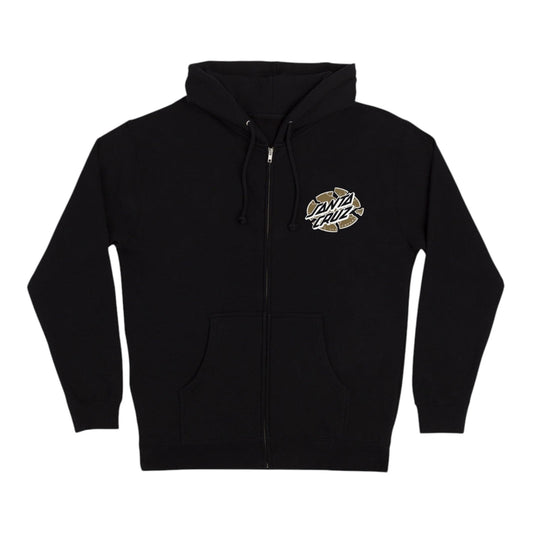 SANTA CRUZ GRABKE EXPLODING DOT ZIP UP HOODIE BLACK