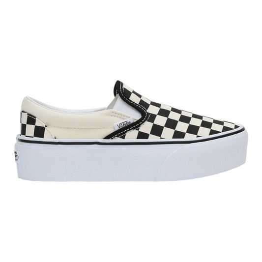 VANS CLASSIC SLIP-ON STACKFORM CHECKERBOARD BLACK CLASSIC WHITE