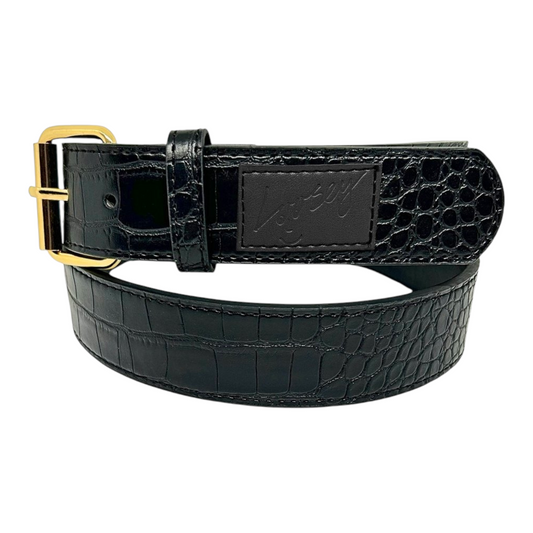 LOOSEY PREMIUM CROC SKIN BELT BLACK