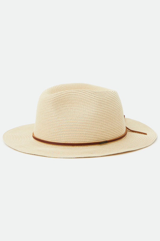 BRIXTON WESLEY STRAW PACKABLE FEDORA TAN