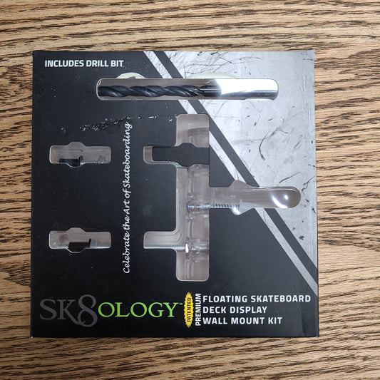 SK8OLOGY FLOATING SKATEBOARD DECK DISPLAY WITH DRILL BIT