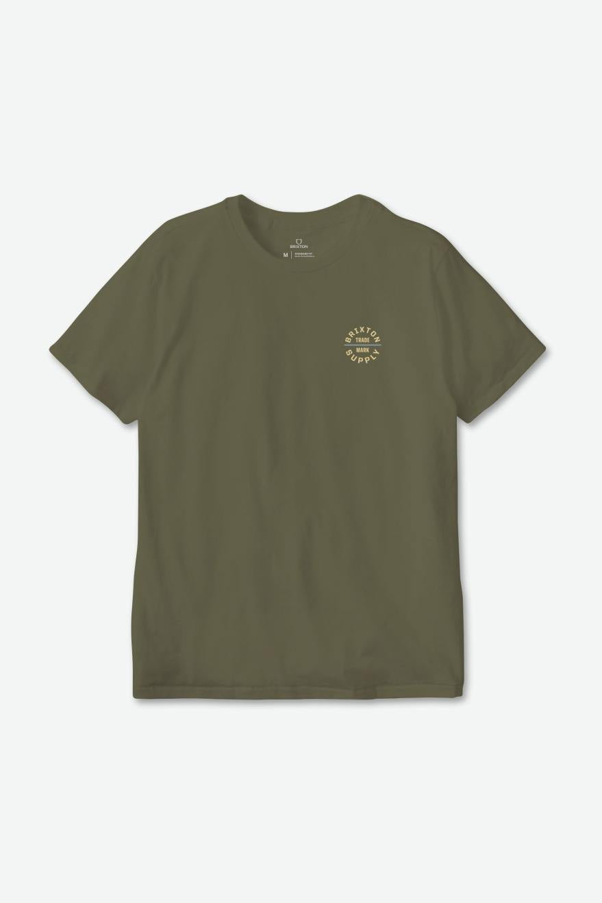 BRIXTON OATH V SHORT SLEEVE OLIVE SURPLUS DUSTY BLUE