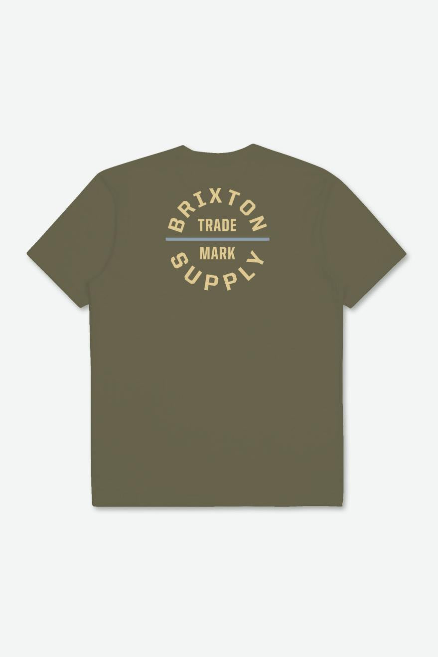 BRIXTON OATH V SHORT SLEEVE OLIVE SURPLUS DUSTY BLUE