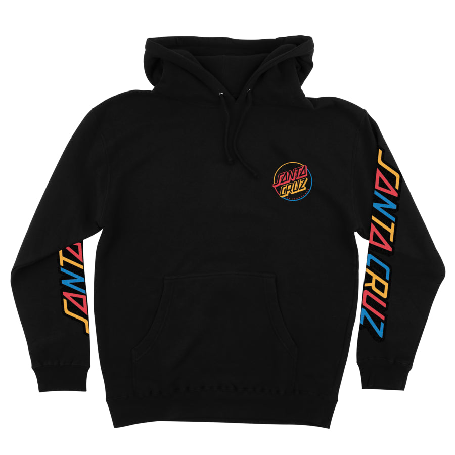 SANTA CRUZ OPUS IN COLOUR PULL OVER HOODED HEAVYWEIGHT SWEATSHIRT BLACK