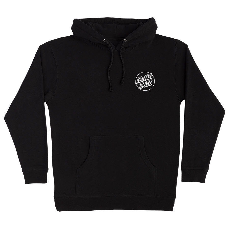 SANTA CRUZ OPUS DOT PULL OVER HOODED HEAVYWEIGHT SWEATSHIRT BLACK