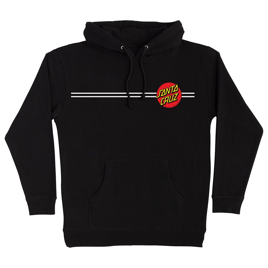 SANTA CRUZ CLASSIC DOT PULL OVER HOODED HEAVYWEIGHT SWEATSHIRT BLACK