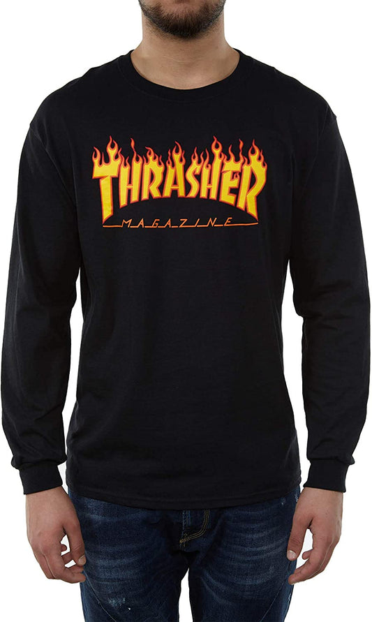 THRASHER FLAME LOGO MANCHES LONGUES