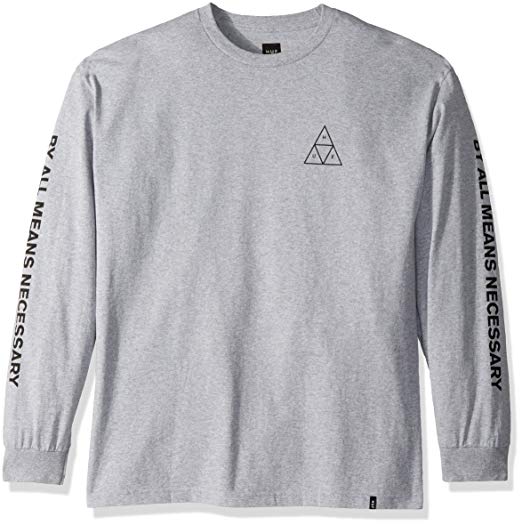 HUF ESSENTIALS TT L/S TEE GRIS CHINÉ