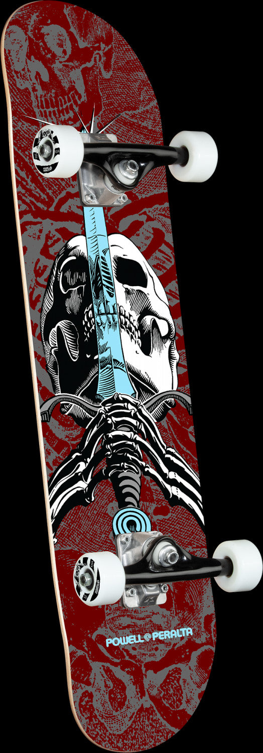 POWELL PERALTA SKULL AND SWORD COMPLETE 7.5 BURGUNDY