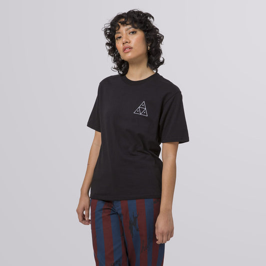 HUF EMBROIDERED TRIPLE TRIANGLE SHORT SLEEVE RELAX BLACK