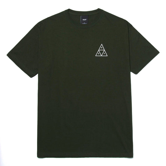 HUF ESSENTIALS TRIPLE TRIANGLE SHORT SLEEVE TEE FOREST GREEN