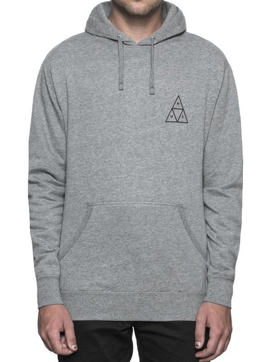 HUF ESSENTIALS PULL-OVER À CAPUCHE GRIS CHINÉ