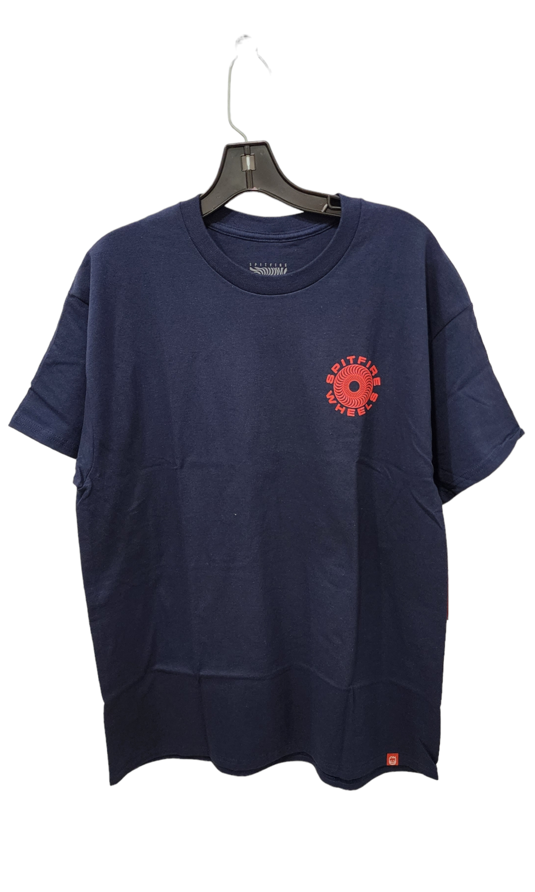 SPITFIRE CLASSIC '87 SWORL SHORT SLEEVE T-SHIRT NAVY WITH RED PRINT