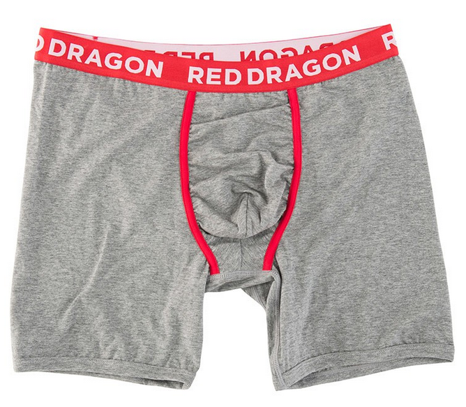 RDS BOXER BRIEF DARK HEATHER GREY / RED