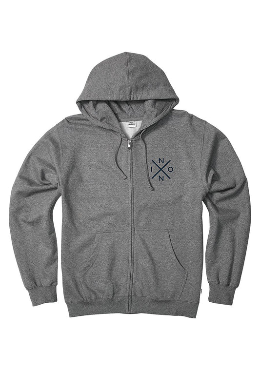 NIXON SPOT FULL ZIP HOODIE - GRIS CHINÉ FONCÉ