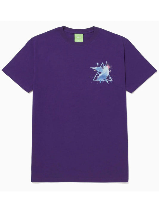 HUF SPACE DOLPHINS WASHED SHORT SLEEVE PURPLE