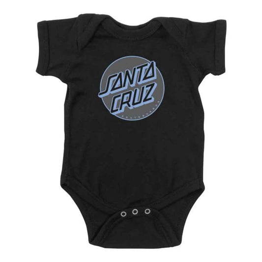 SANTA CRUZ MISSING DOT SHORT SLEEVE ONE PIECE T SHIRT BLACK - INFANT